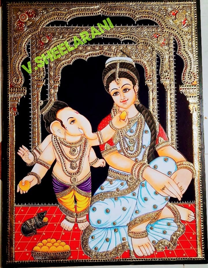 Parvati with Ganesha